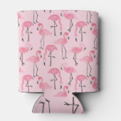 Roze flamingo set, tropisch zomerpatroon. blikjeskoeler (Achterkant)