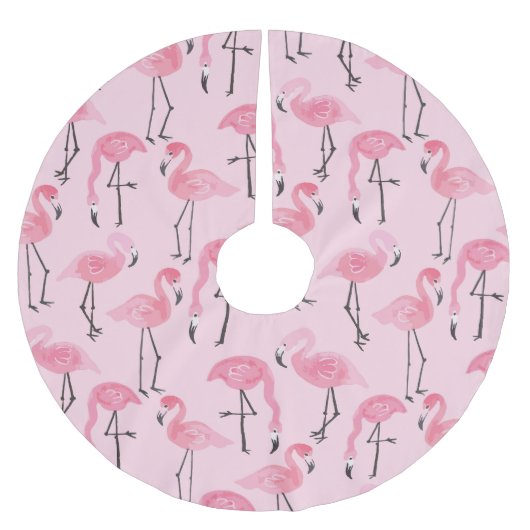 Roze flamingo set, tropisch zomerpatroon. kerstboom rok (Voorkant)