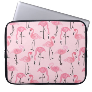 Roze flamingo set, tropisch zomerpatroon. laptop sleeve