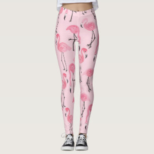 Roze flamingo set, tropisch zomerpatroon. leggings