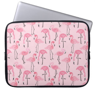Roze flamingo set, tropisch zomerpatroon vin laptop sleeve