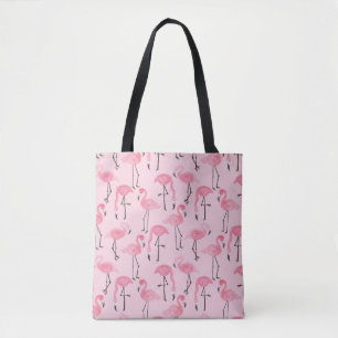 Roze flamingo set, tropisch zomerpatroon vin tote bag