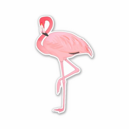 Roze Flamingo Shape Out Sticker (Voorkant)