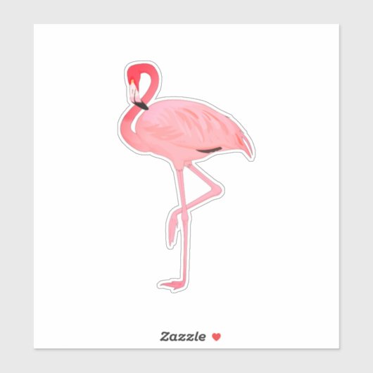 Roze Flamingo Shape Out Sticker (Vel)