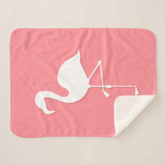 Roze flamingo Sherpa Blanket Sherpa Deken (Voorkant (horizontaal))