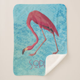 roze flamingo sherpa deken