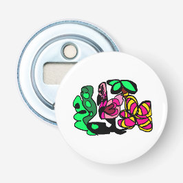 Roze flamingo show vibes  button flesopener