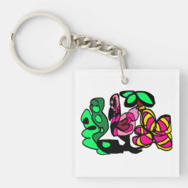 Roze flamingo show vibes  sleutelhanger