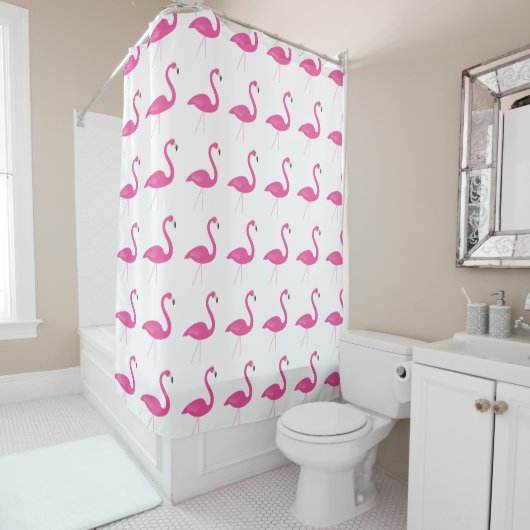 Roze Flamingo Shower Curtain Douchegordijn (In situ)