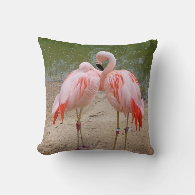 roze flamingo Sierkussen (Voorkant)