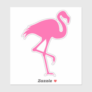 Roze Flamingo Silhouette Bird Wildlife Sticker