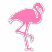 Roze Flamingo Silhouette Bird Wildlife Sticker (Voorkant)