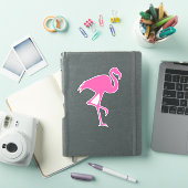 Roze Flamingo Silhouette Bird Wildlife Sticker (iPad Cover)