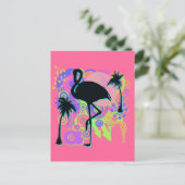 Roze Flamingo Silhouette Briefkaart (Staand voorkant)