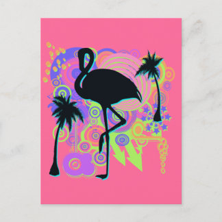 Roze Flamingo Silhouette Briefkaart
