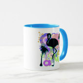 Roze Flamingo Silhouette Mok (Voorkant rechts)