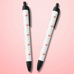 Roze Flamingo Simple Pattern Zwarte Inkt Pen