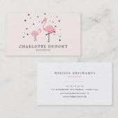 Roze Flamingo Simple Visitekaartje (Voorkant / Achterkant)