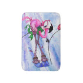 Roze Flamingo Skier Bath Mat - Funny (Voorkant Verticaal)