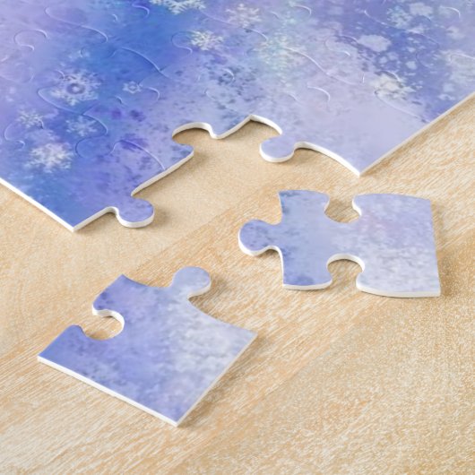 Roze Flamingo Skier Jigzaag Puzzle Cartoon Legpuzzel (Zijkant)