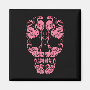 Roze flamingo Skull Breast Cancer Awareness Hallow Magneet
