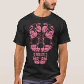 Roze flamingo Skull Breast Cancer Awareness Hallow T-shirt (Voorkant)