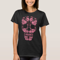 Roze flamingo Skull Breast Cancer Awareness Hallow