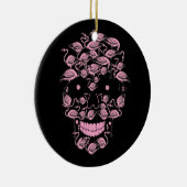 Roze Flamingo Skulls Flamingo Lover Halloween Keramisch Ornament (Rechts)