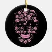 Roze Flamingo Skulls Flamingo Lover Halloween Keramisch Ornament (Voorkant)