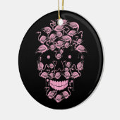 Roze Flamingo Skulls Flamingo Lover Halloween Keramisch Ornament (Links)