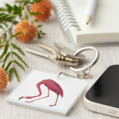 roze flamingo sleutelhanger (Voorkant Rechts)