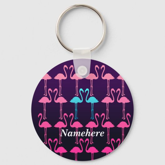 : roze flamingo sleutelhanger (Voorkant)