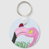 roze flamingo sleutelhanger (Voorkant)