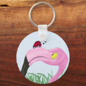  roze flamingo sleutelhanger (Voorkant)