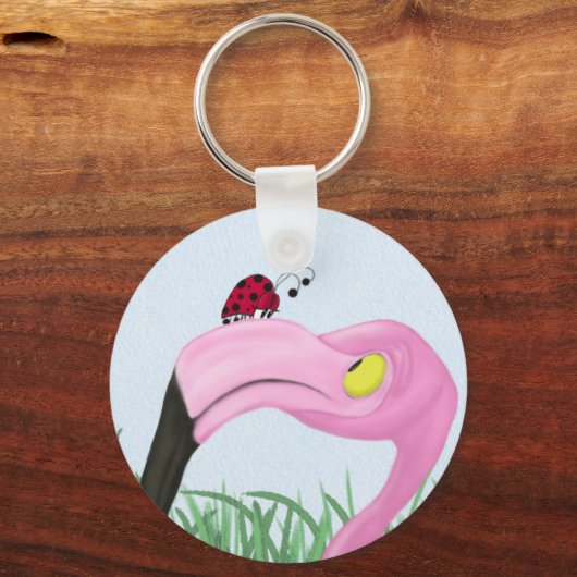  roze flamingo sleutelhanger (Voorkant)