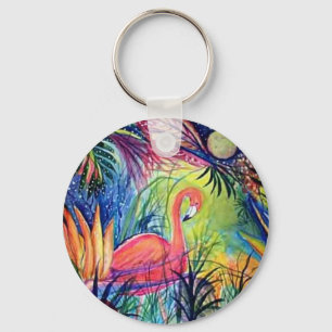 Roze Flamingo Sleutelhanger
