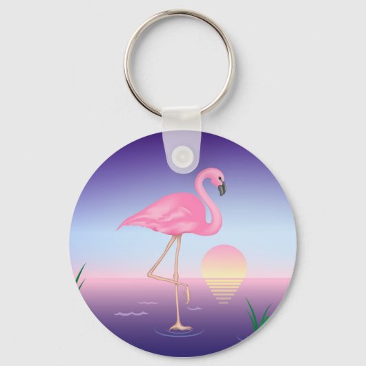 Roze Flamingo Sleutelhanger (Voorkant)