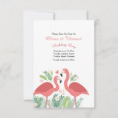 Roze Flamingo sparen de Aankondiging van de Datum (Voorkant)