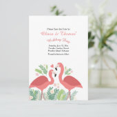 Roze Flamingo sparen de Aankondiging van de Datum (Staand voorkant)