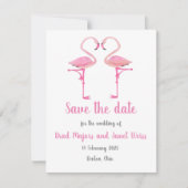 Roze flamingo sparen de datumkaart save the date (Voorkant)