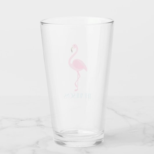 Roze Flamingo Speciaal glas Tumbler (Achterkant)