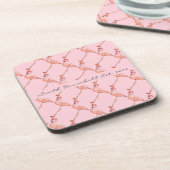 Roze Flamingo Specialized Drink Coasters Bier Onderzetter (Linkerzijde)
