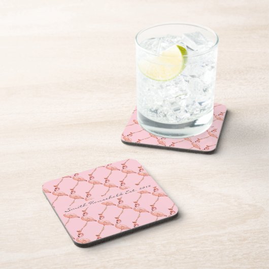 Roze Flamingo Specialized Drink Coasters Bier Onderzetter (Rechterzijde)