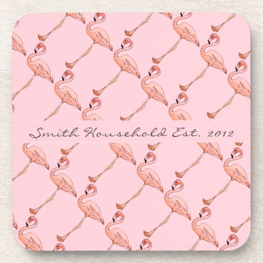 Roze Flamingo Specialized Drink Coasters Bier Onderzetter (Voorkant)