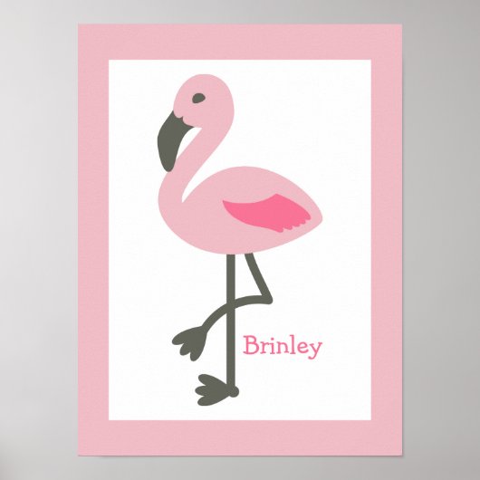 Roze Flamingo Specialized Nursery Artwork Poster (Voorkant)