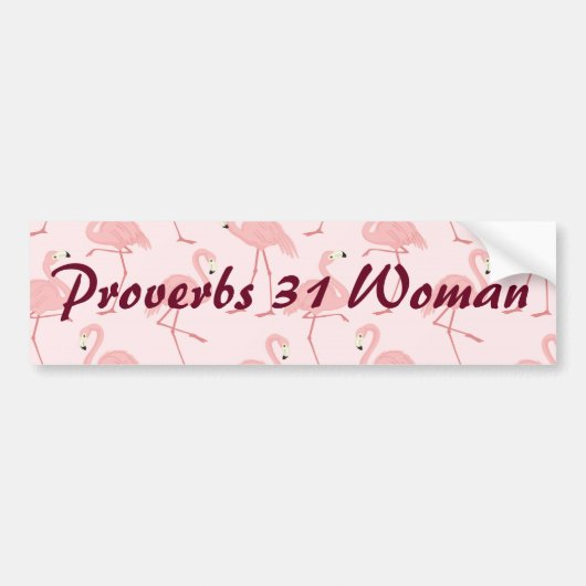 roze flamingo spreekwoorden 31 vrouw bumpersticker (Voorkant)