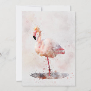 Roze Flamingo Staande - Waterverf - 01 Bedankkaart