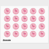 Roze flamingo stand-out past niet in ronde sticker (Vel)