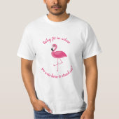 Roze flamingo stand-out past niet in t-shirt (Voorkant)