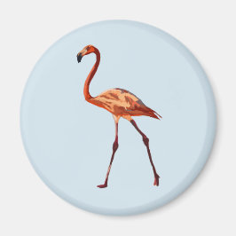 Roze Flamingo standaard, 5,7 cm ronde magneet